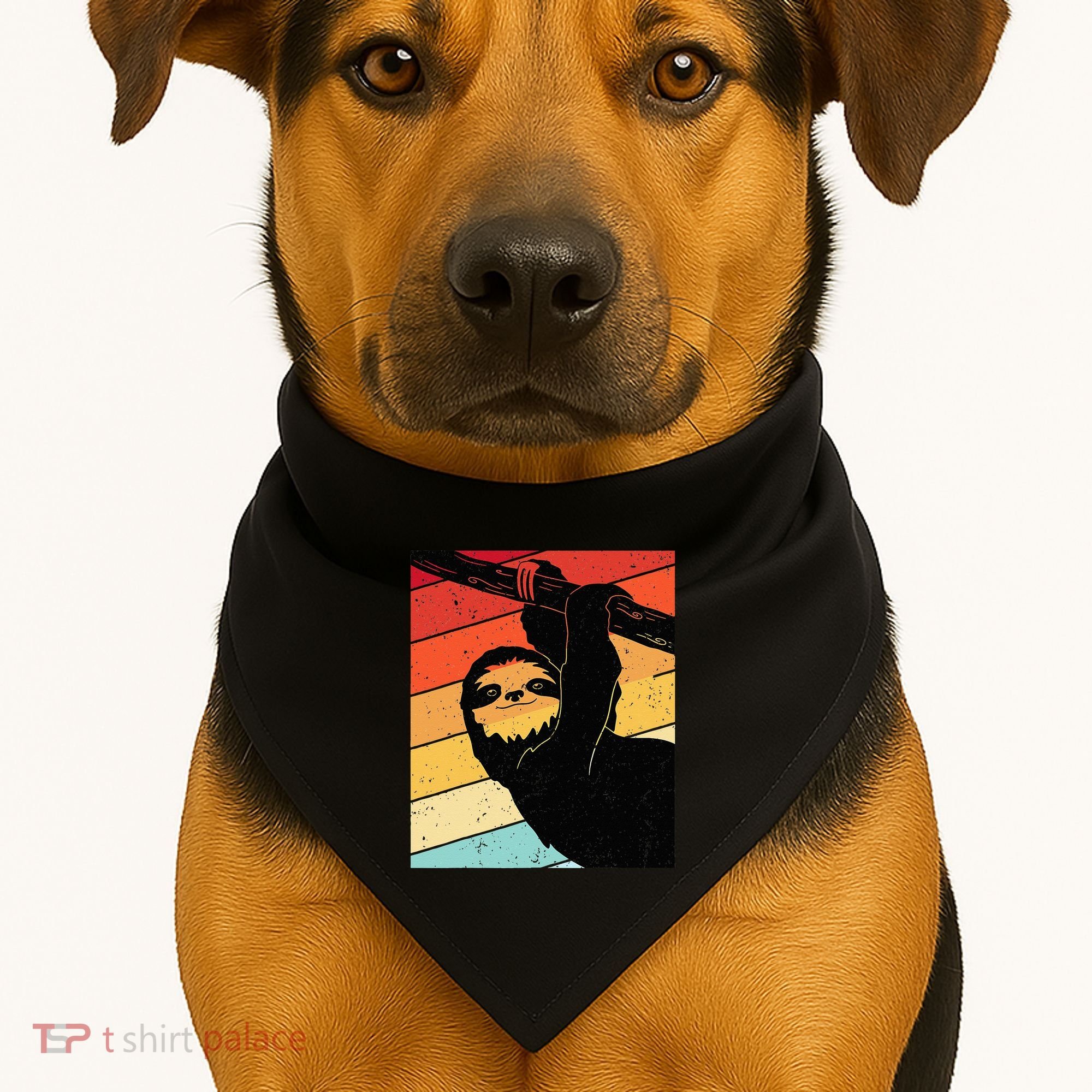 Retro Sloth Cute Sloth Lover Sloth USA-Made Doggie Bandana