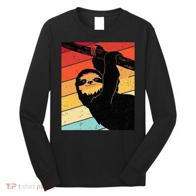 Retro Sloth Cute Sloth Lover Sloth Long Sleeve Shirt
