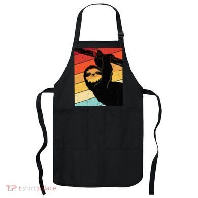 Retro Sloth Cute Sloth Lover Sloth Apron