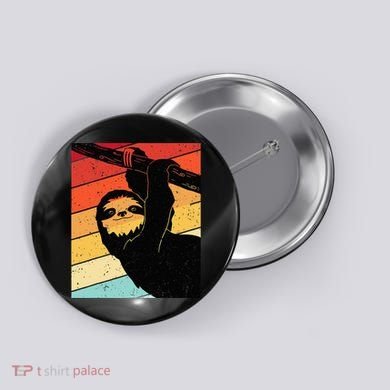 Retro Sloth Cute Sloth Lover Sloth Button