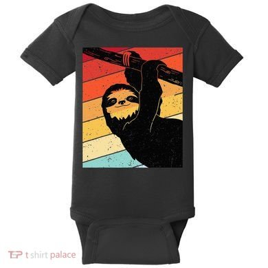 Retro Sloth Cute Sloth Lover Sloth Baby Bodysuit