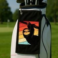 Retro Sloth Cute Sloth Lover Sloth Golf Towel thumb 2
