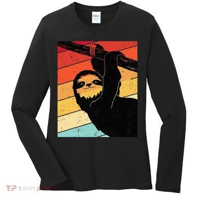 Retro Sloth Cute Sloth Lover Sloth Women's Long Sleeve Shirt
