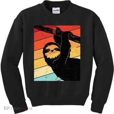 Retro Sloth Cute Sloth Lover Sloth Kids Sweatshirt