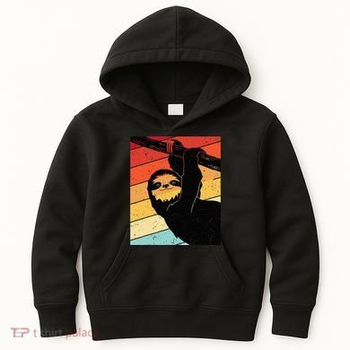 Retro Sloth Cute Sloth Lover Sloth Kids Hoodie