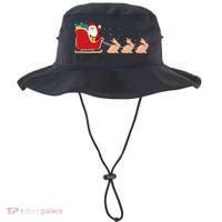 Rabbit Santa Christmas Sleigh Funny Rabbit Xmas Gift Bucket Hat thumb 0