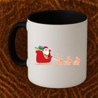 Rabbit Santa Christmas Sleigh Funny Rabbit Xmas Gift Coffee Mug thumb 2