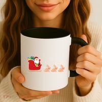 Rabbit Santa Christmas Sleigh Funny Rabbit Xmas Gift Coffee Mug thumb 3