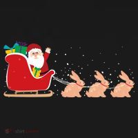 Rabbit Santa Christmas Sleigh Funny Rabbit Xmas Gift Ornament thumb 1