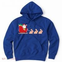 Rabbit Santa Christmas Sleigh Funny Rabbit Xmas Gift Hoodie thumb 0