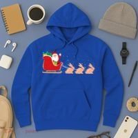 Rabbit Santa Christmas Sleigh Funny Rabbit Xmas Gift Hoodie thumb 3