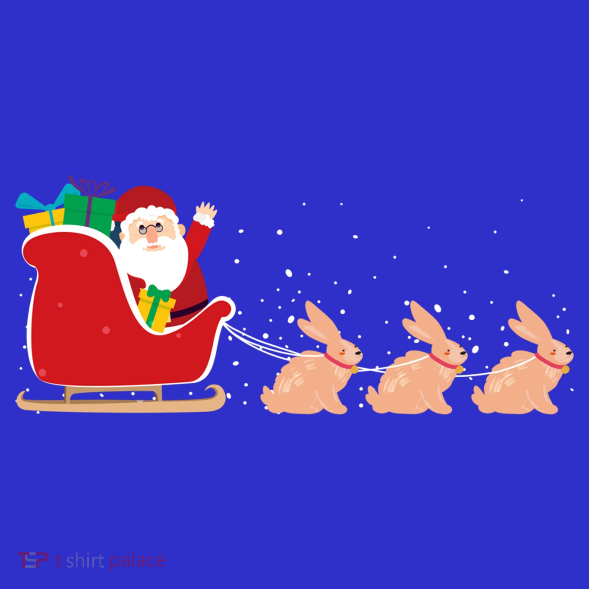 Rabbit Santa Christmas Sleigh Funny Rabbit Xmas Gift Hoodie