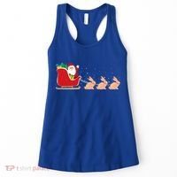 Rabbit Santa Christmas Sleigh Funny Rabbit Xmas Gift Women's Tank Top thumb 0