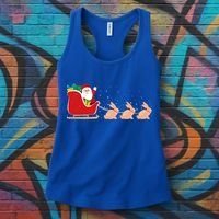 Rabbit Santa Christmas Sleigh Funny Rabbit Xmas Gift Women's Tank Top thumb 3