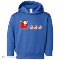 Rabbit Santa Christmas Sleigh Funny Rabbit Xmas Gift Toddler Hoodie thumb 0