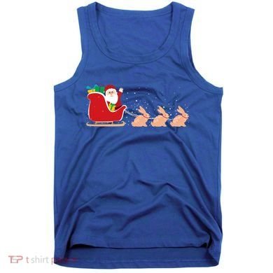 Rabbit Santa Christmas Sleigh Funny Rabbit Xmas Gift Tank Top
