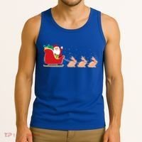 Rabbit Santa Christmas Sleigh Funny Rabbit Xmas Gift Tank Top thumb 3