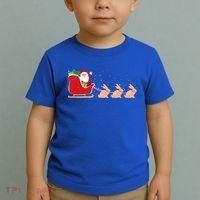 Rabbit Santa Christmas Sleigh Funny Rabbit Xmas Gift Toddler T-Shirt thumb 2
