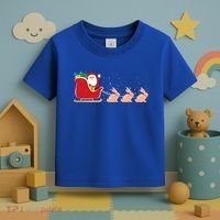 Rabbit Santa Christmas Sleigh Funny Rabbit Xmas Gift Toddler T-Shirt thumb 3