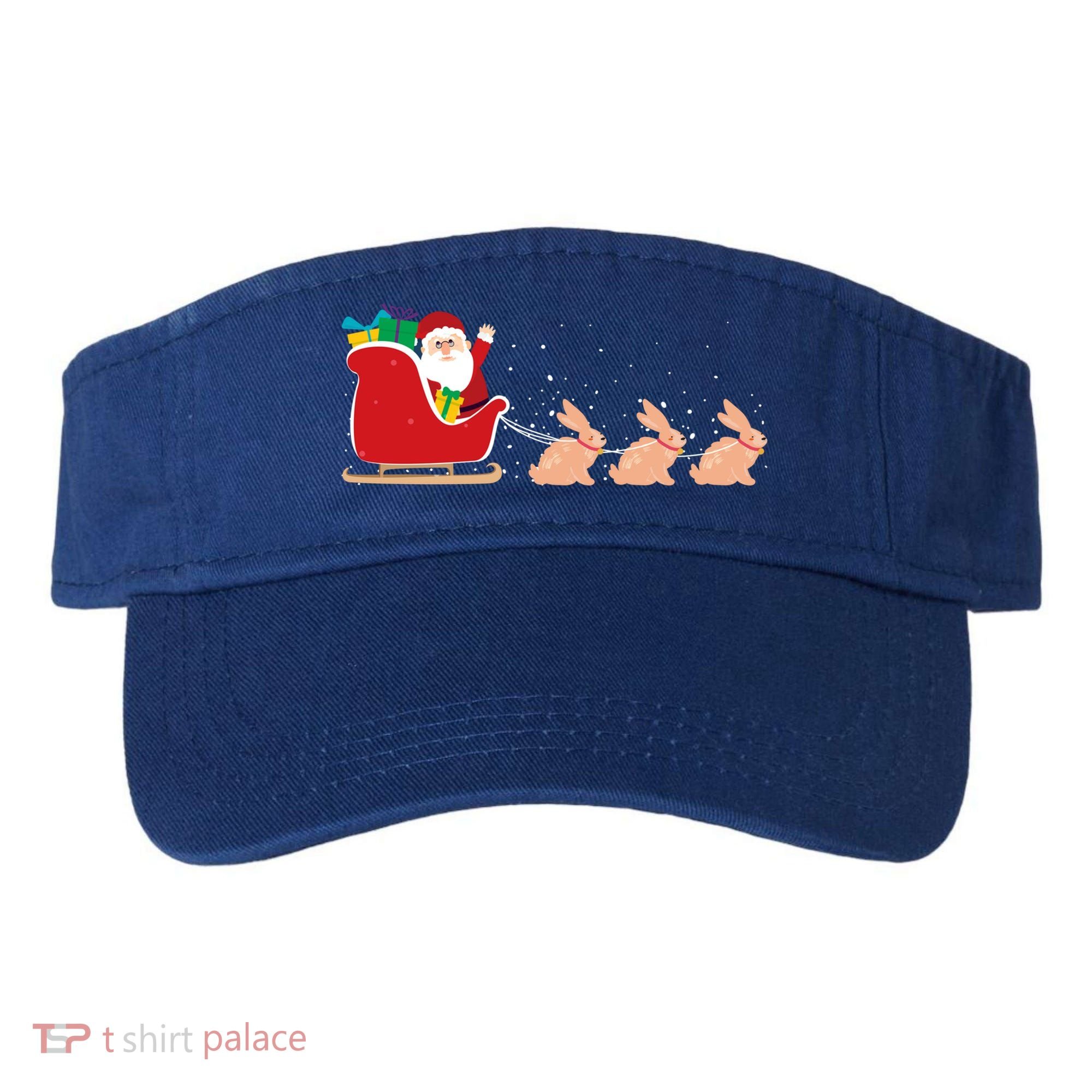 Rabbit Santa Christmas Sleigh Funny Rabbit Xmas Gift Visor
