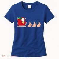 Rabbit Santa Christmas Sleigh Funny Rabbit Xmas Gift Women's T-Shirt thumb 0