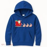 Rabbit Santa Christmas Sleigh Funny Rabbit Xmas Gift Kids Hoodie thumb 0
