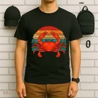 Retro Seafood Crab Lover Crabbing Sea Animal Crab T-Shirt thumb 6