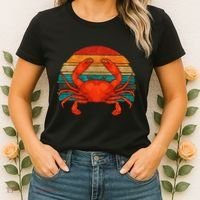 Retro Seafood Crab Lover Crabbing Sea Animal Crab Women's T-Shirt thumb 2