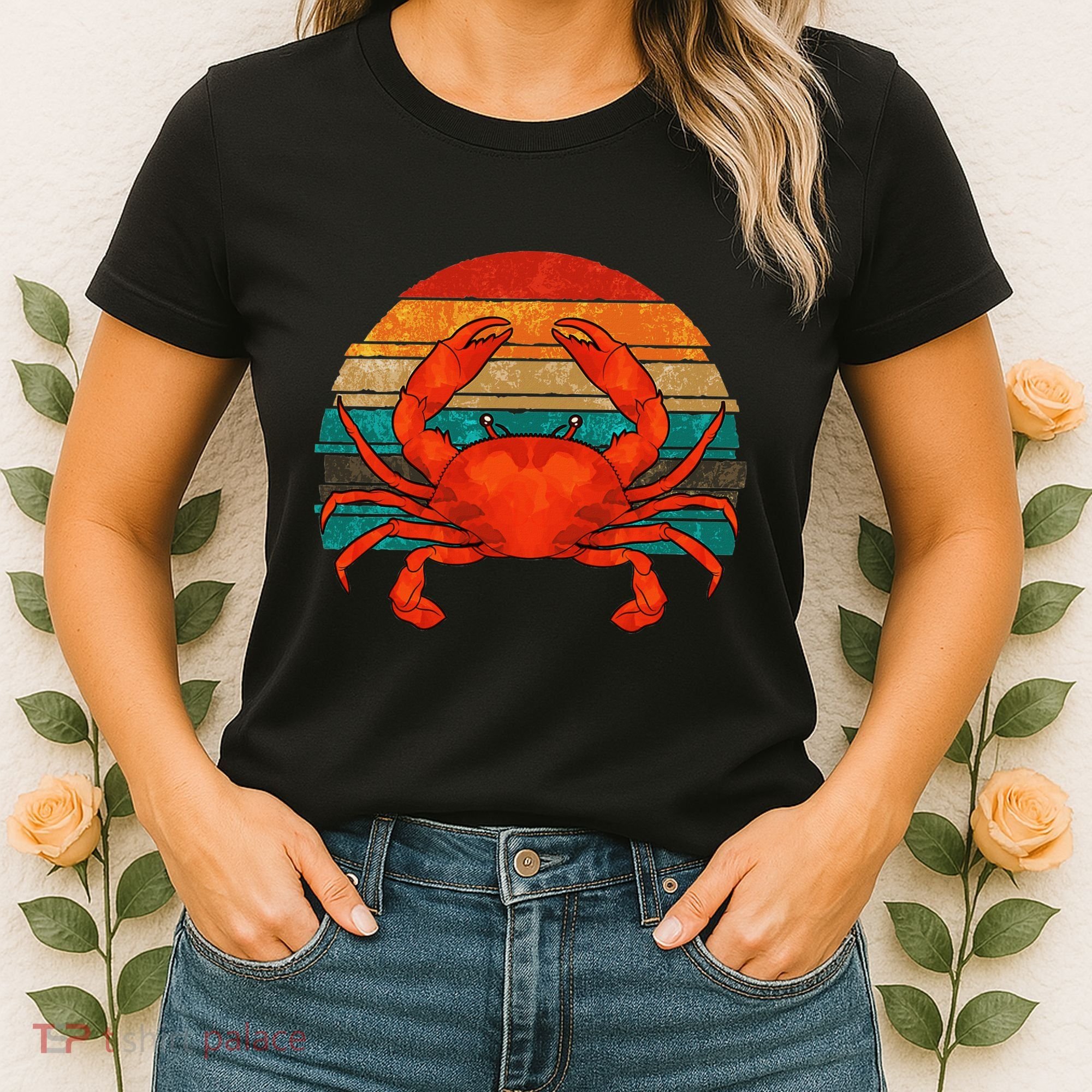 Retro Seafood Crab Lover Crabbing Sea Animal Crab Women's T-Shirt