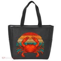 Retro Seafood Crab Lover Crabbing Sea Animal Crab Tote Bag thumb 0