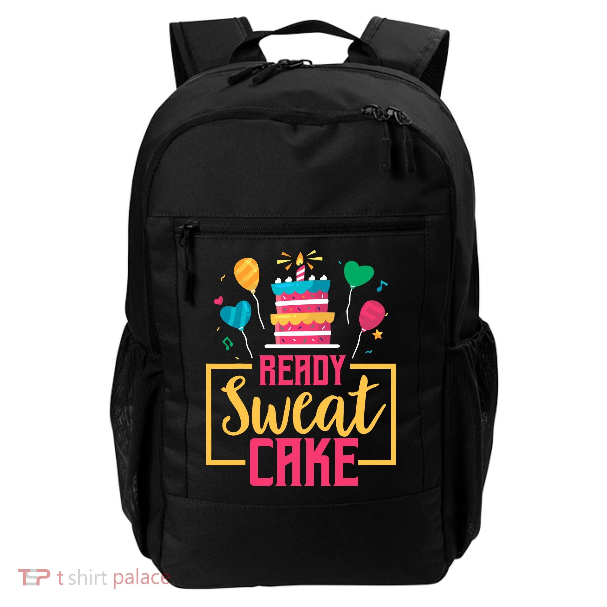 Ready Sweat Cake Wo Gym Fitness Workout Birthday Gift Backpack