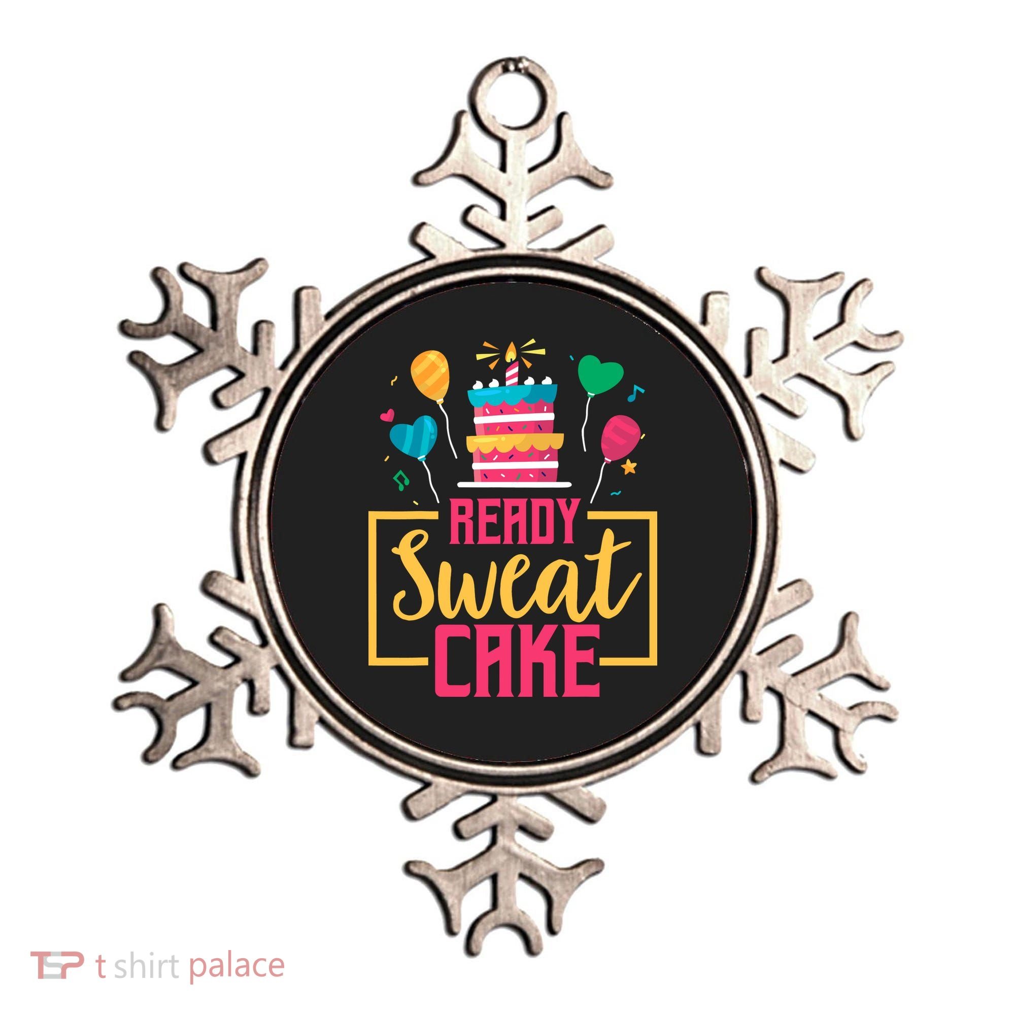 Ready Sweat Cake Wo Gym Fitness Workout Birthday Gift Ornament