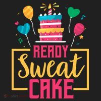 Ready Sweat Cake Wo Gym Fitness Workout Birthday Gift Golf Towel thumb 3