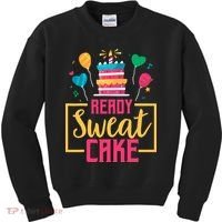 Ready Sweat Cake Wo Gym Fitness Workout Birthday Gift Kids Sweatshirt thumb 0