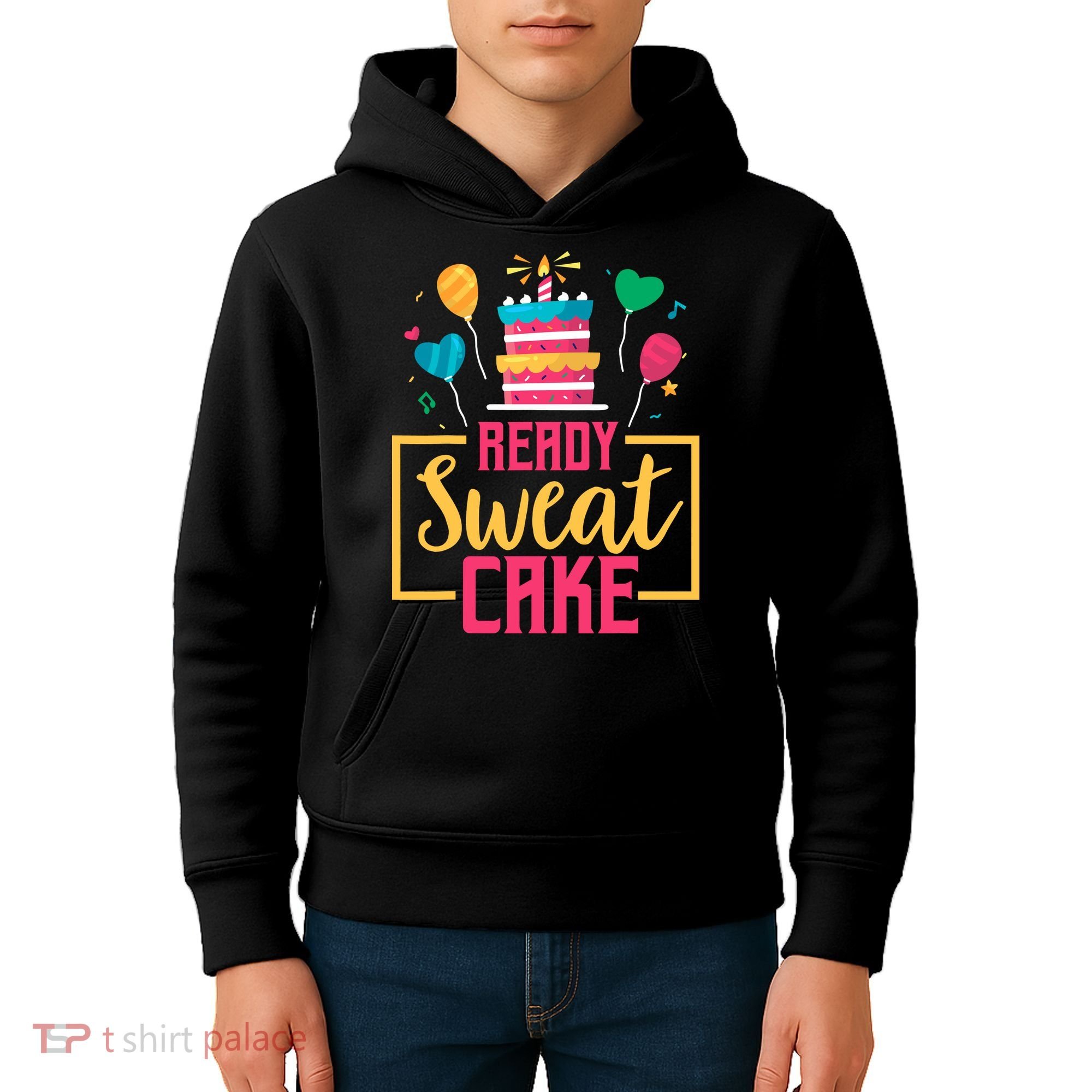 Ready Sweat Cake Wo Gym Fitness Workout Birthday Gift Kids Hoodie