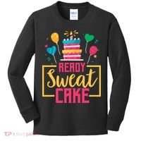 Ready Sweat Cake Wo Gym Fitness Workout Birthday Gift Kids Long Sleeve Shirt thumb 0