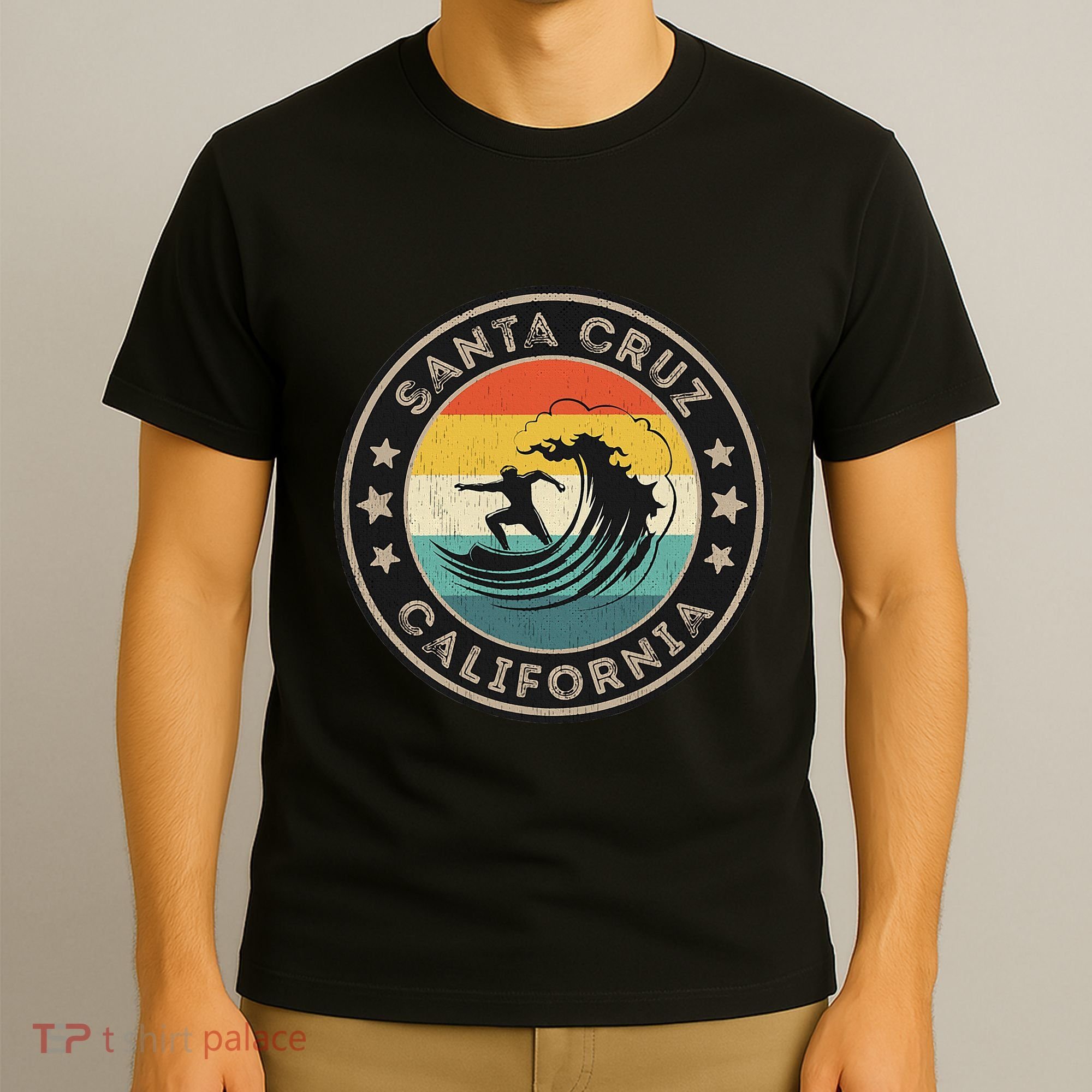 Retro Santa Cruz California Surfing Santa Cruz T-Shirt