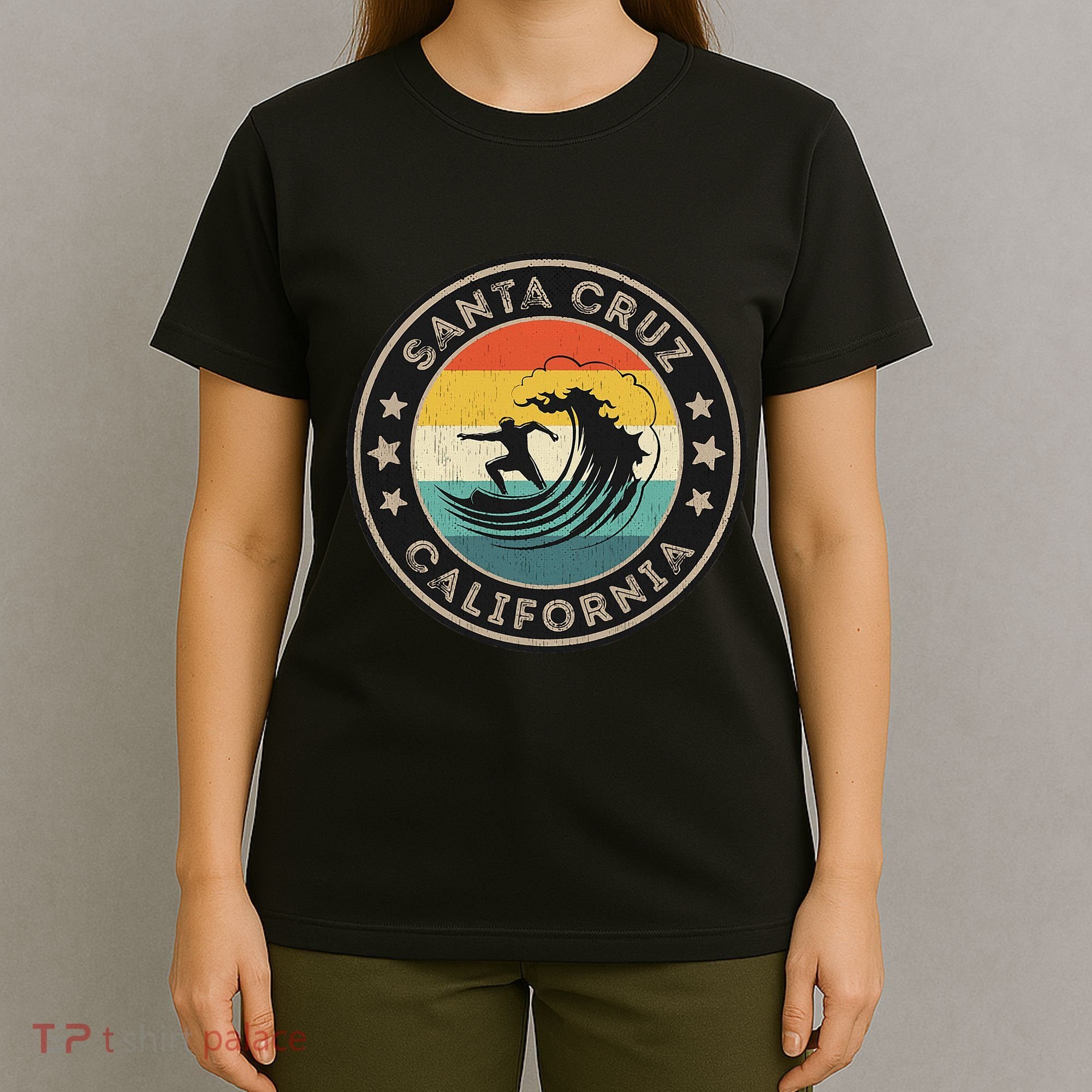 Retro Santa Cruz California Surfing Santa Cruz T-Shirt