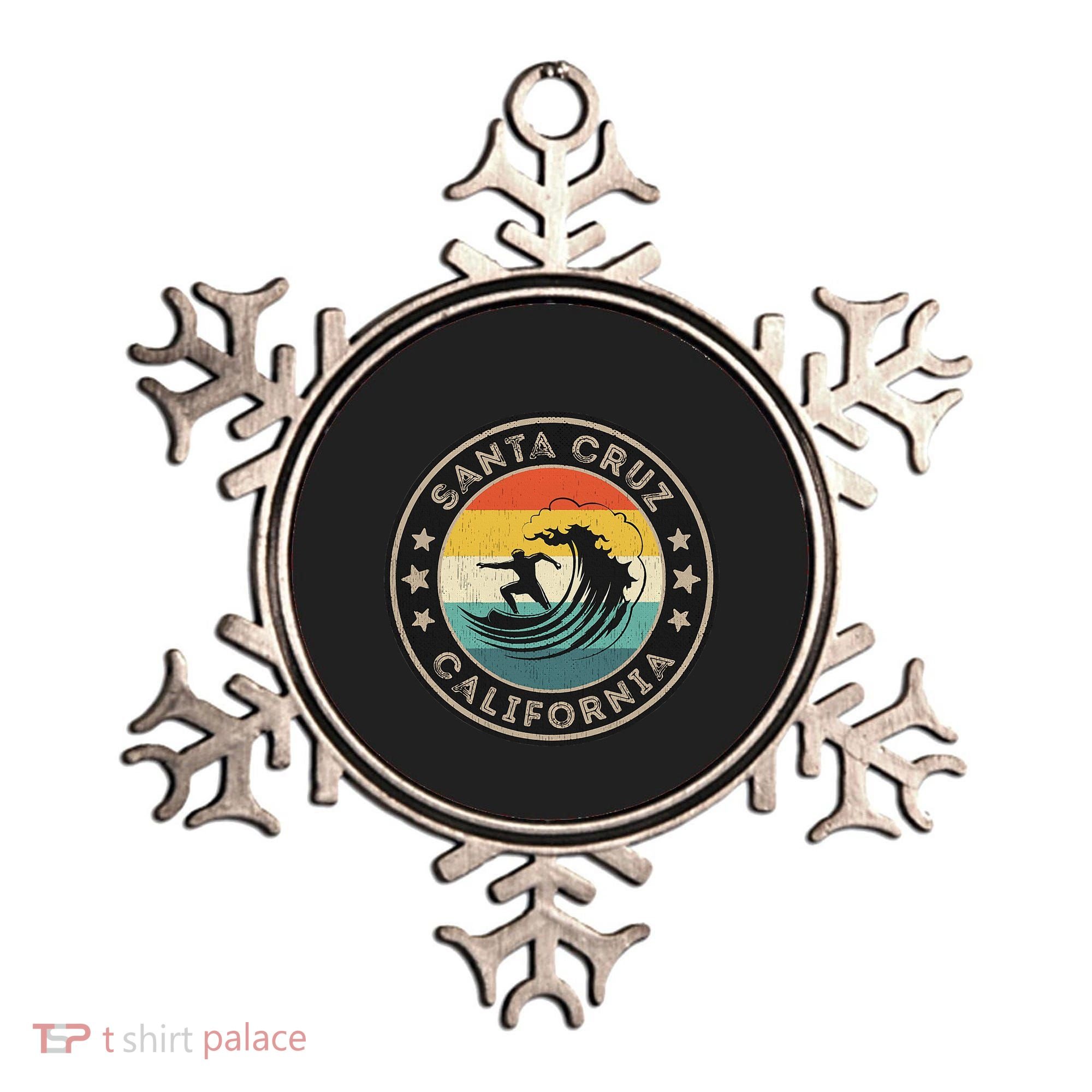 Retro Santa Cruz California Surfing Santa Cruz Ornament