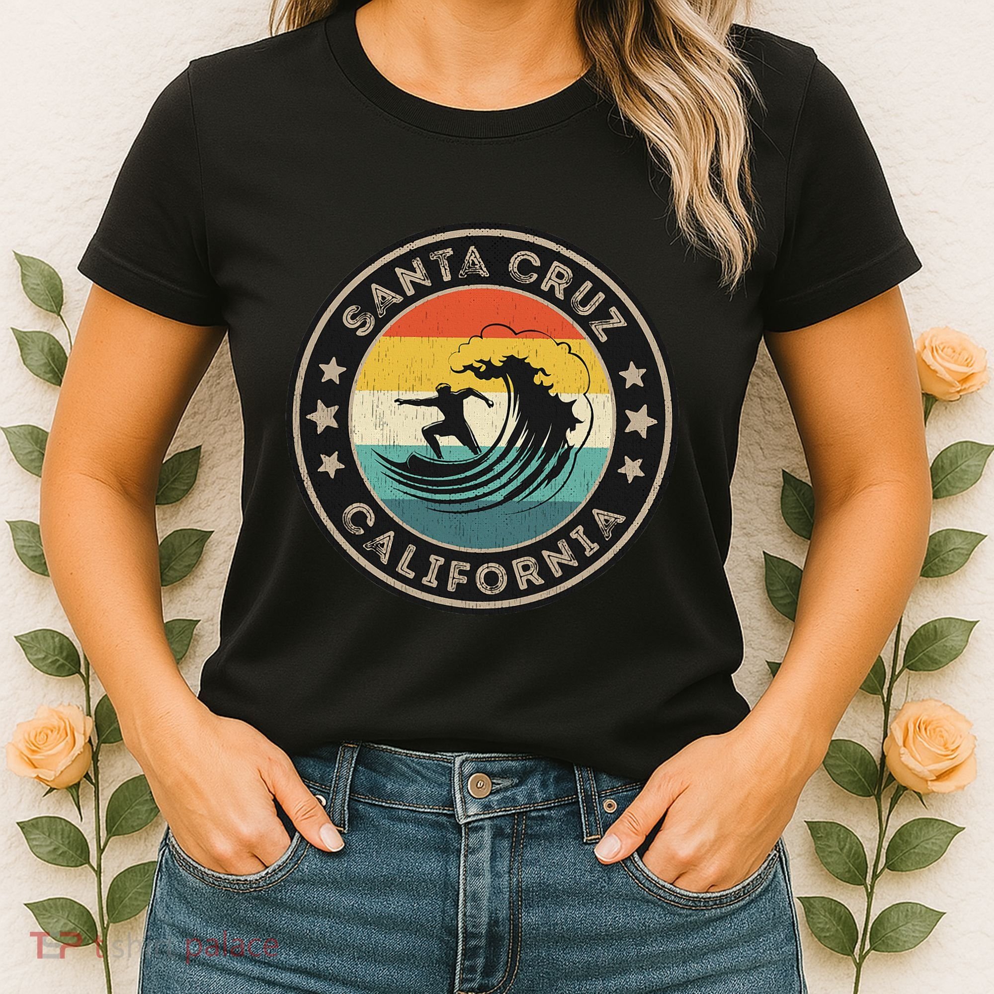Retro Santa Cruz California Surfing Santa Cruz Women's T-Shirt