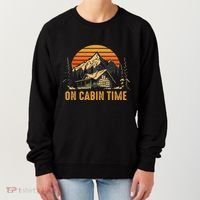 Retro Sunset Cabin Life Camping On Cabin Time Outdoor Women's Sweatshirt thumb 0