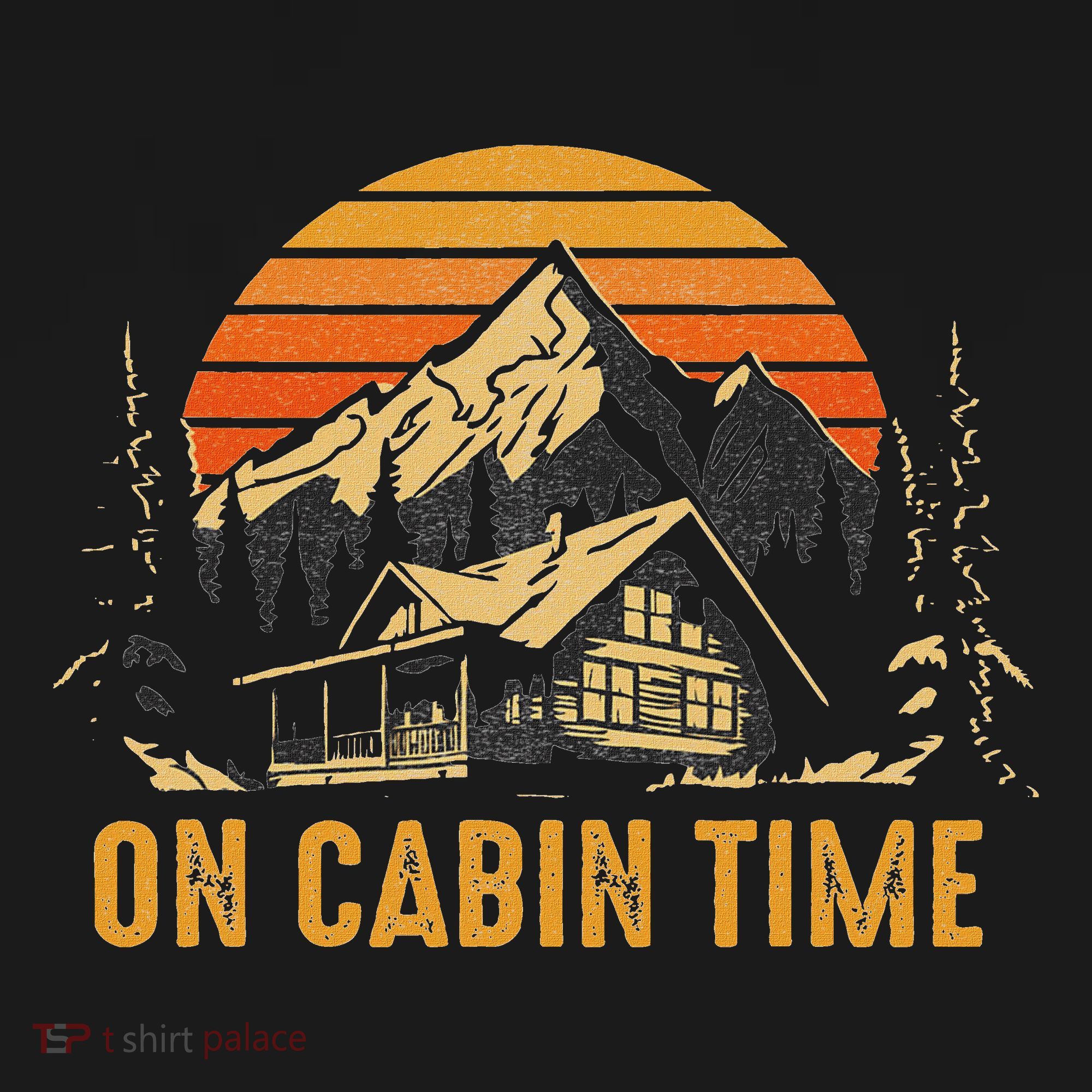 Retro Sunset Cabin Life Camping On Cabin Time Outdoor Women's Hoodie