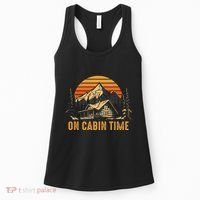 Retro Sunset Cabin Life Camping On Cabin Time Outdoor Women's Tank Top thumb 0