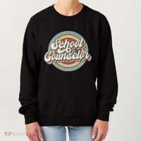 Retro School Counselor Back To School Teacher Squad Crew Women's Sweatshirt thumb 0
