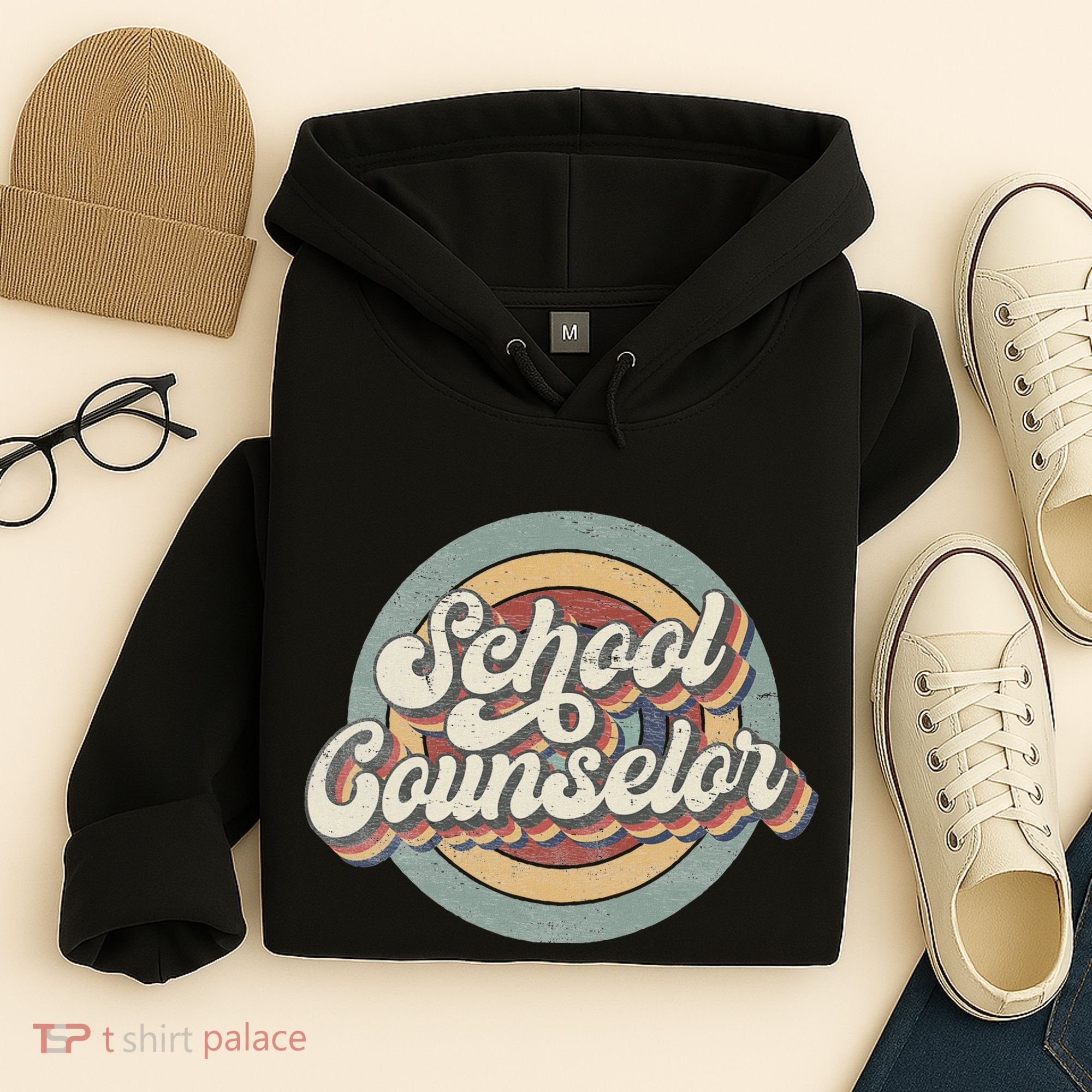 Retro School Counselor Back To School Teacher Squad Crew Hoodie