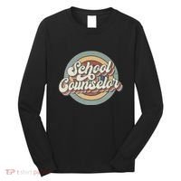 Retro School Counselor Back To School Teacher Squad Crew Long Sleeve Shirt thumb 0