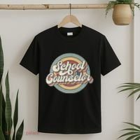 Retro School Counselor Back To School Teacher Squad Crew T-Shirt thumb 2