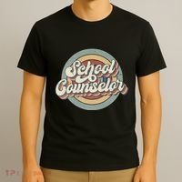 Retro School Counselor Back To School Teacher Squad Crew T-Shirt thumb 3
