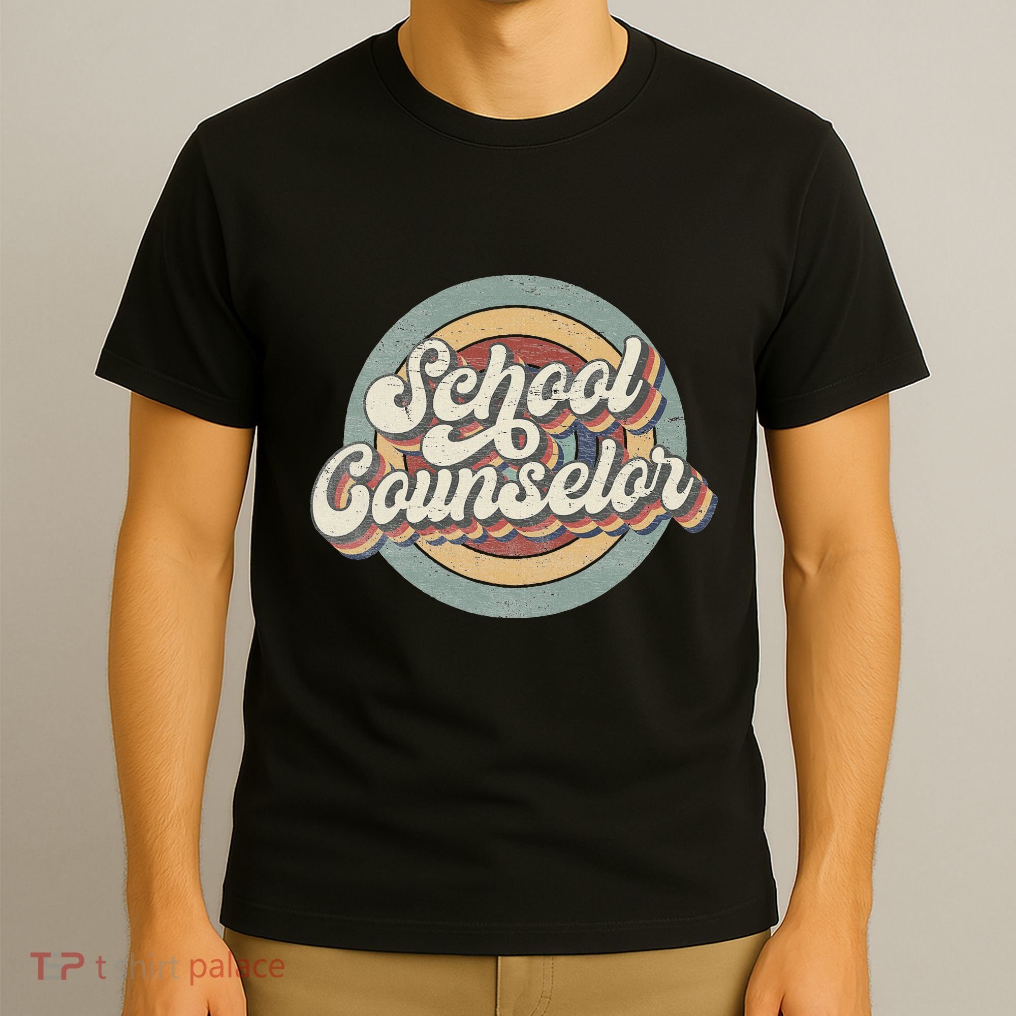 Retro School Counselor Back To School Teacher Squad Crew T-Shirt