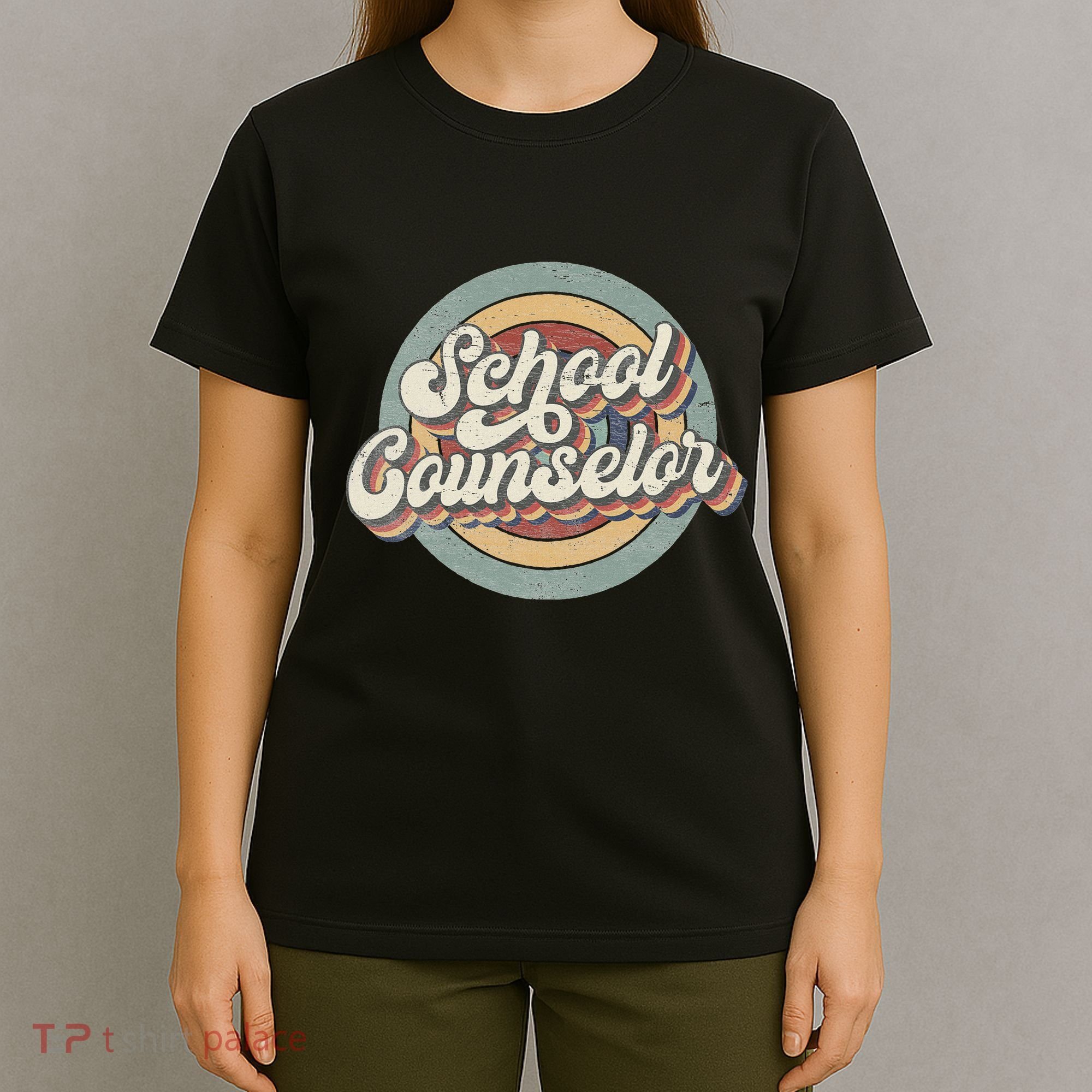 Retro School Counselor Back To School Teacher Squad Crew T-Shirt